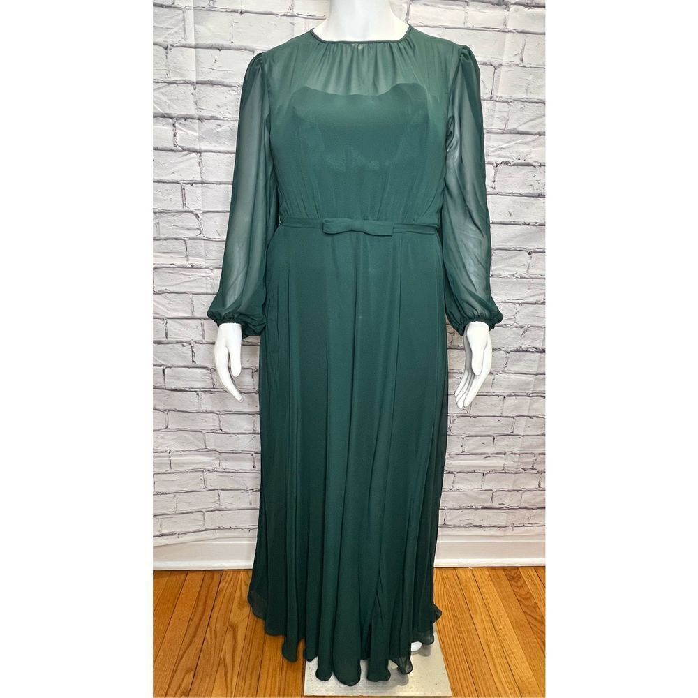 Dessy Collection Womens Evergreen Blouson Overlay Maxi Dress Size 16-R